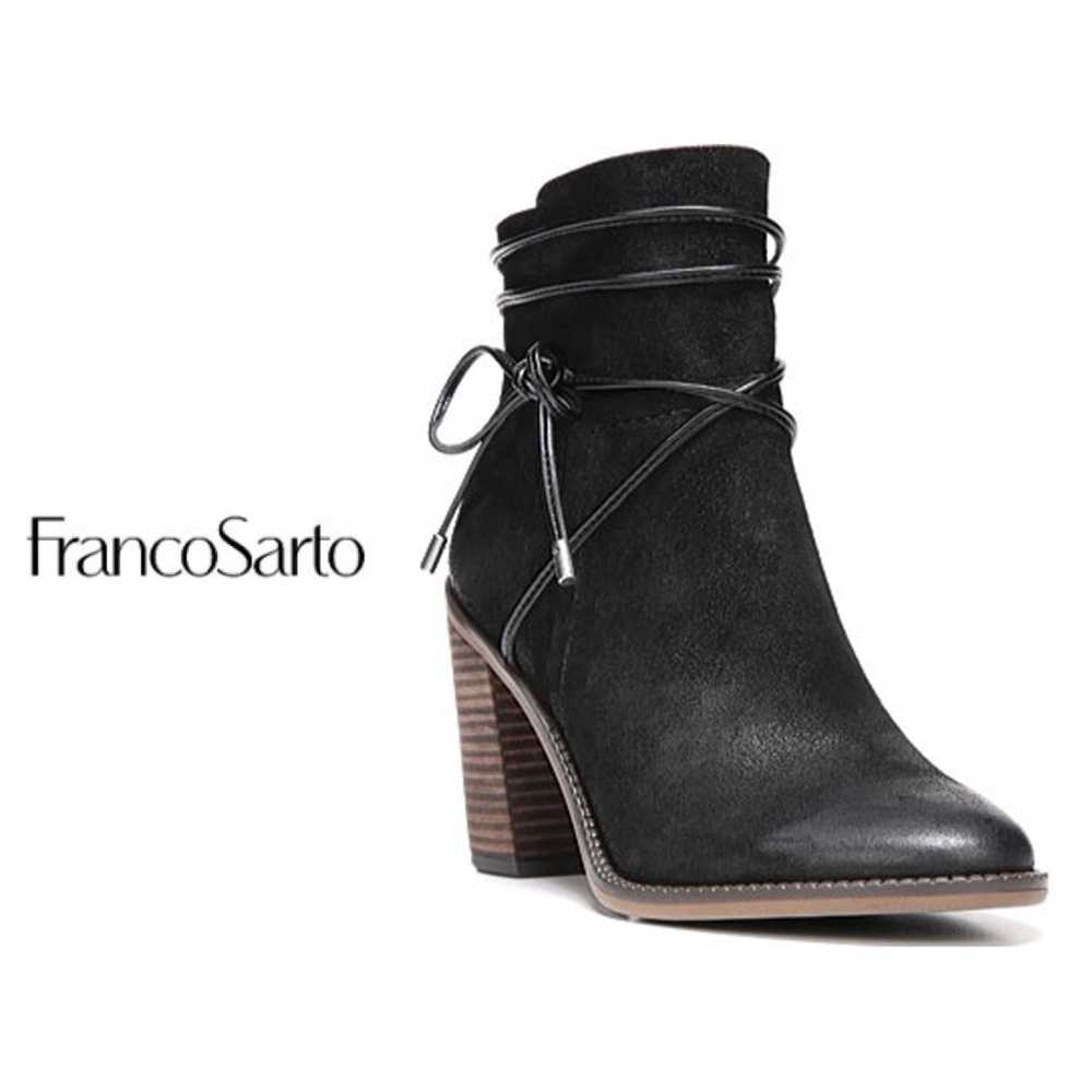 FRANCO SARTO EDALINE LEATHER ANKLE BOOTS SIZE 7M